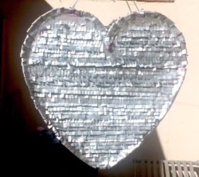 Silver Heart Piñata